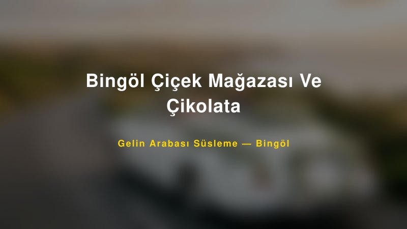 Bingöl Çiçek Mağazası Ve Çikolata Bingöl Gelin Arabası Süsleme