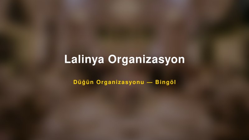 Lalinya Organizasyon Bingöl Düğün Organizasyon Firması